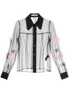 Tu Es Mon Trésor Tulle Flower Shirt - Black