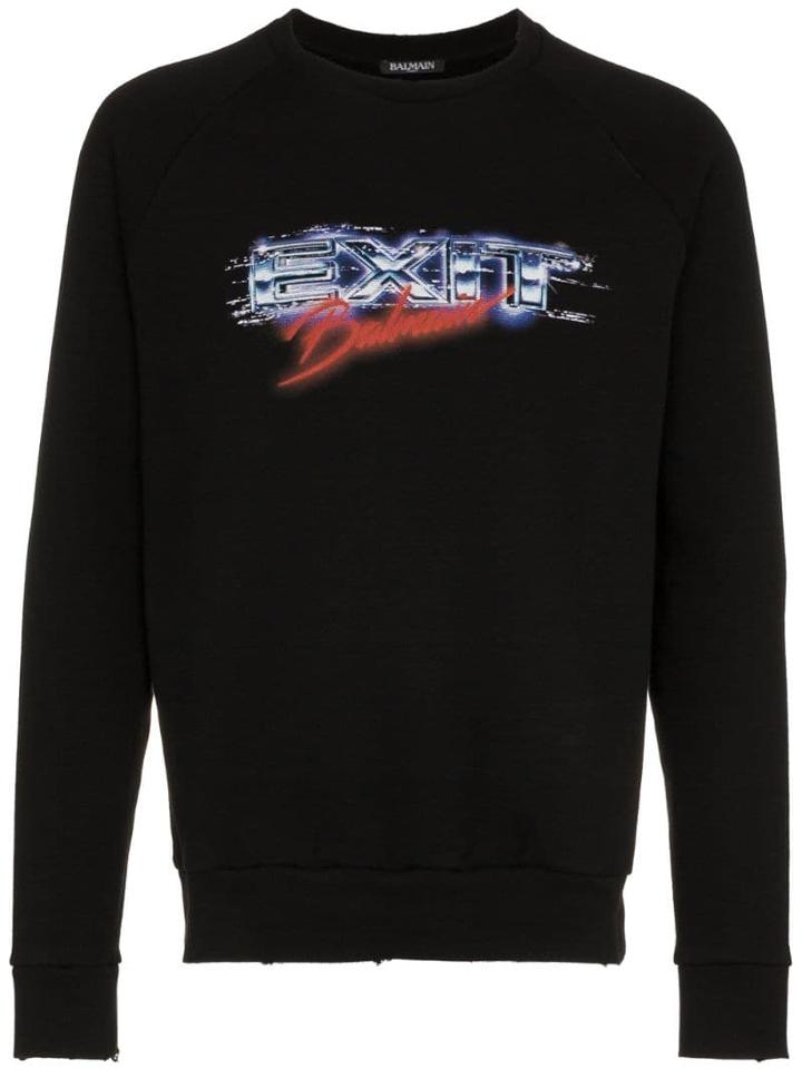 Balmain Exit Cotton Sweatshirt - Black