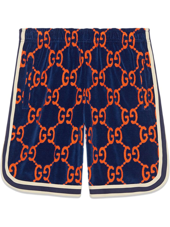 Gucci Gg Chenille Shorts - Blue