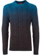 Missoni Degradé Effect Pullover, Men's, Size: 54, Blue, Nylon/mohair/wool
