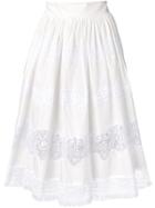 Dolce & Gabbana Lace Panel Skirt - White