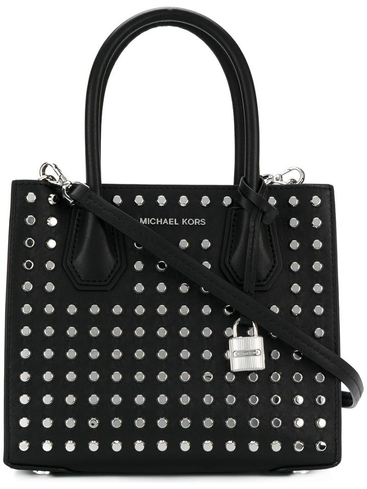 Michael Michael Kors - Studded Boxy Tote - Women - Leather/metal - One Size, Black, Leather/metal
