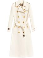 Burberry Double Breasted Trench Coat - White