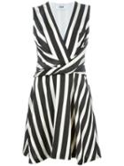 Msgm Striped Sleeveless Dress, Women's, Size: 44, Black, Viscose/cotton/polyester
