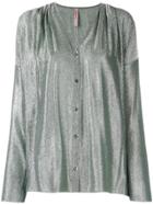 Indress Draped V-neck Blouse - Green