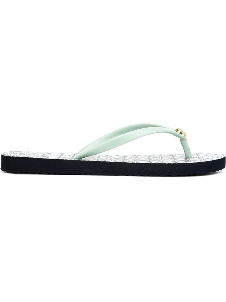 Tory Burch Geometric Print Flip Flops