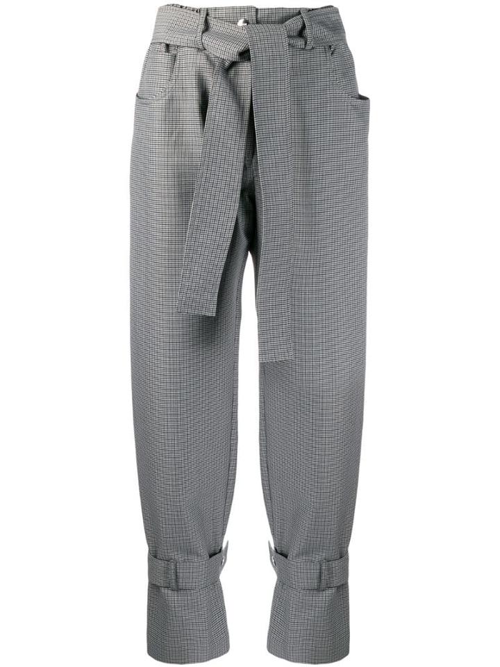 Msgm High-rise Tweed Trousers - Black