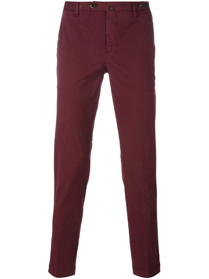 Pt01 Classic Chinos, Men's, Size: 48, Red, Cotton/spandex/elastane