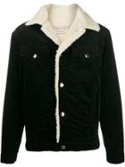 Maison Kitsuné Shearling Trim Corduroy Jacket - Black