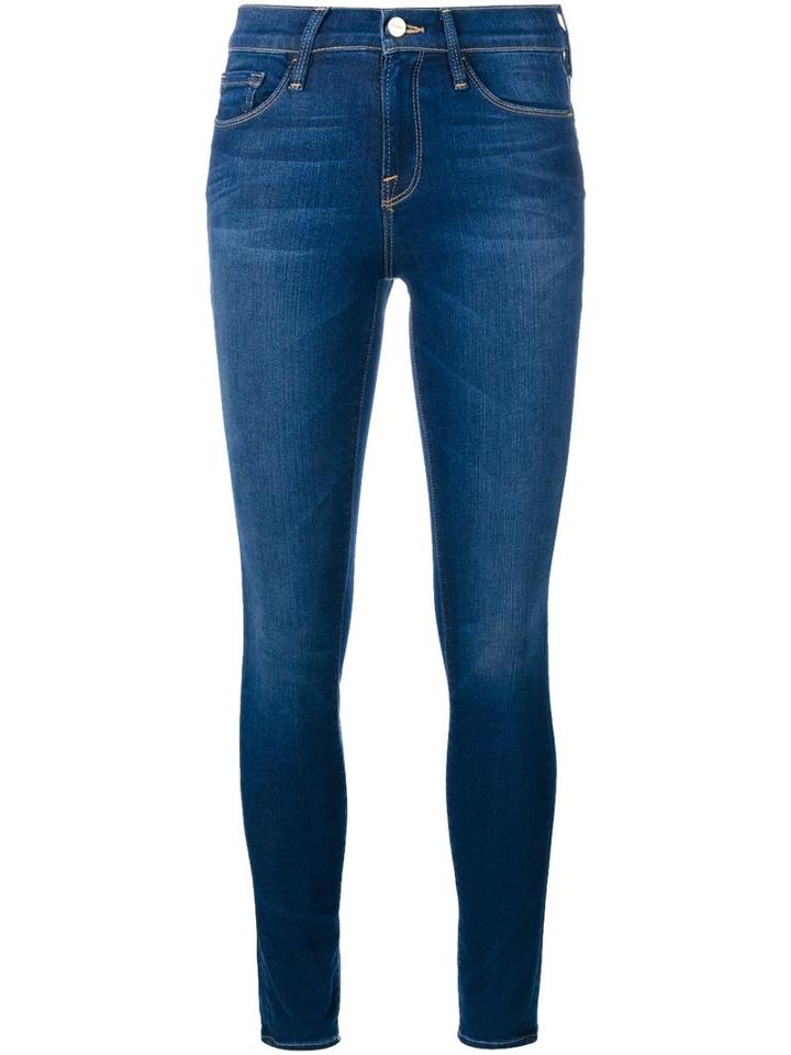 Frame Denim Le Skinny De Jeanne Ultra Skinny Jeans, Women's, Size: 26, Blue, Cotton/polyester/spandex/elastane