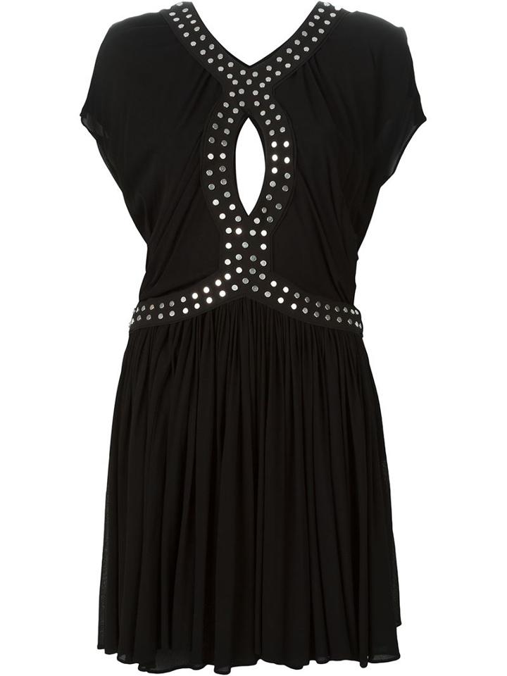 Jay Ahr Studded Cut-out Dress, Women's, Size: 36, Black, Viscose/metal (other)