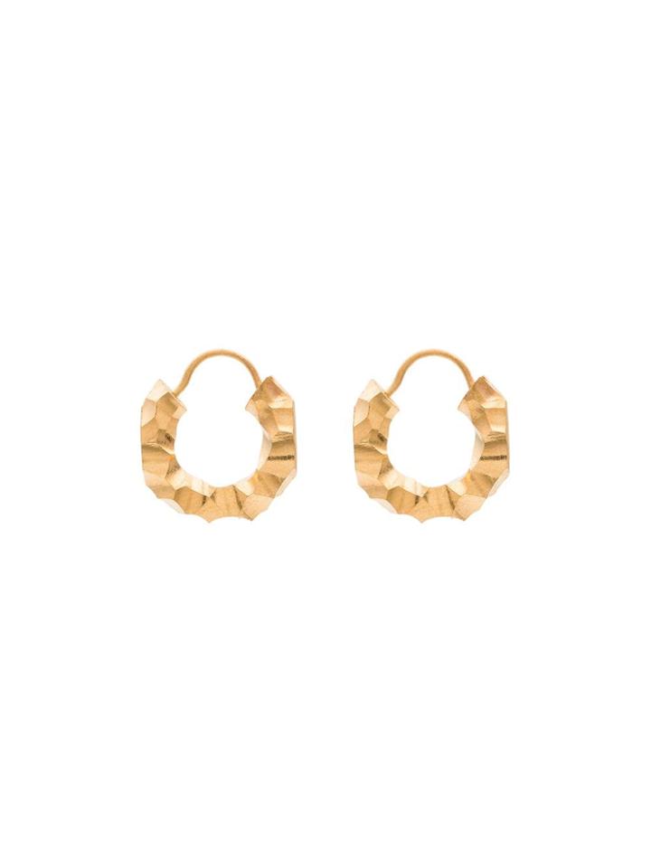 All Blues Carved Mini Hoop Earrings - Gold