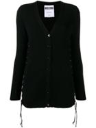 Moschino Lace-up Detailed Cardigan - Black
