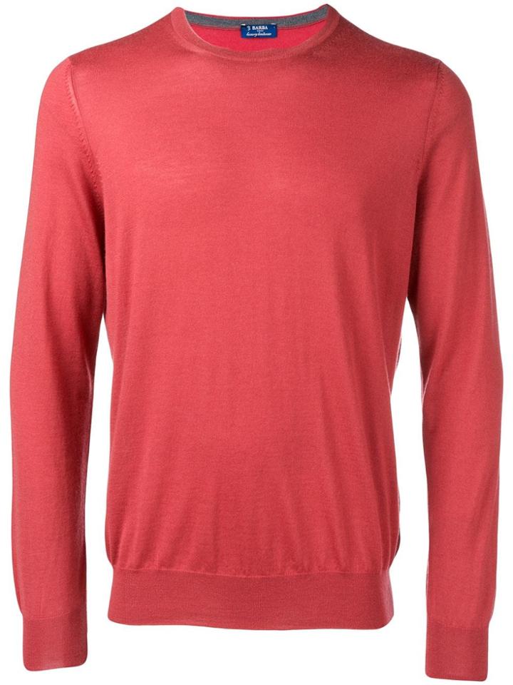 Barba Crew Neck Jumper - Red