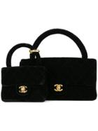 Chanel Vintage 2 In 1 Quilted Hand Bag Set - Black