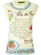 Dolce & Gabbana Pasta Alla Norma Print Tank Top, Women's, Size: 42, Yellow/orange, Cotton