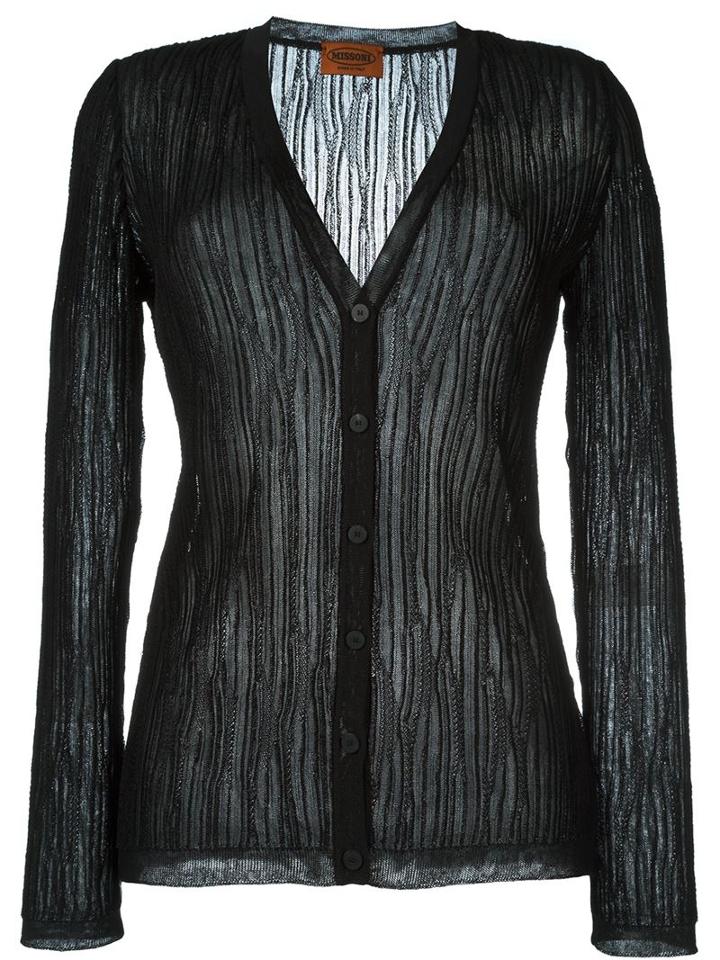 Missoni Semi Sheer Wrinkled Button Down Cardigan