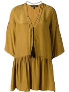 For Love And Lemons Tassel Detailing Ruffled Short Dress