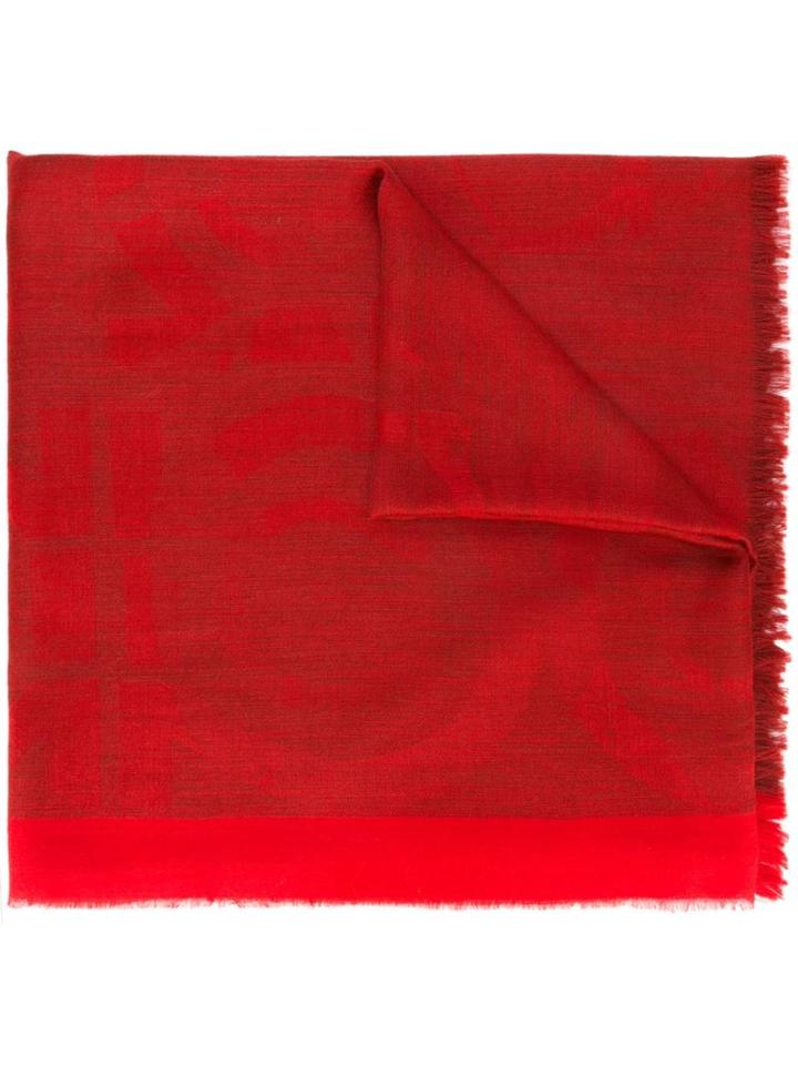 Salvatore Ferragamo Gancio Jacquard Scarf, Women's, Red, Silk/alpaca