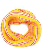 Pleats Please By Issey Miyake Striped Plissé Scarf - Yellow & Orange