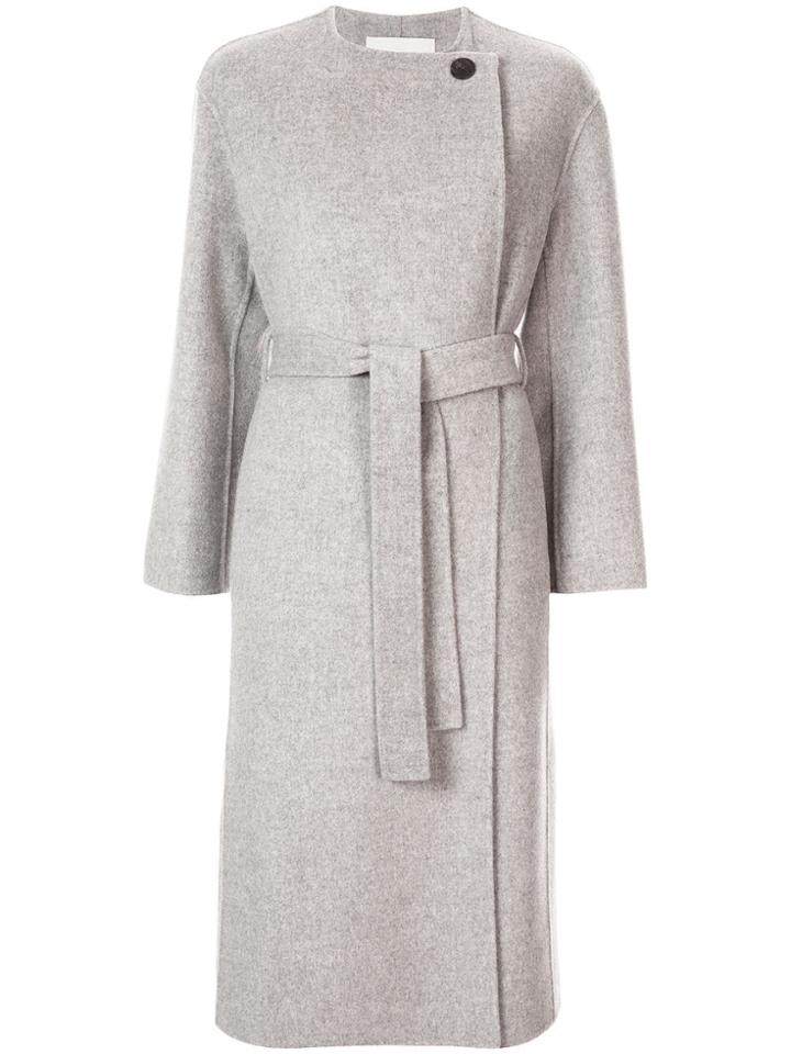 Tomorrowland Collarless Mid-length Coat - Grey
