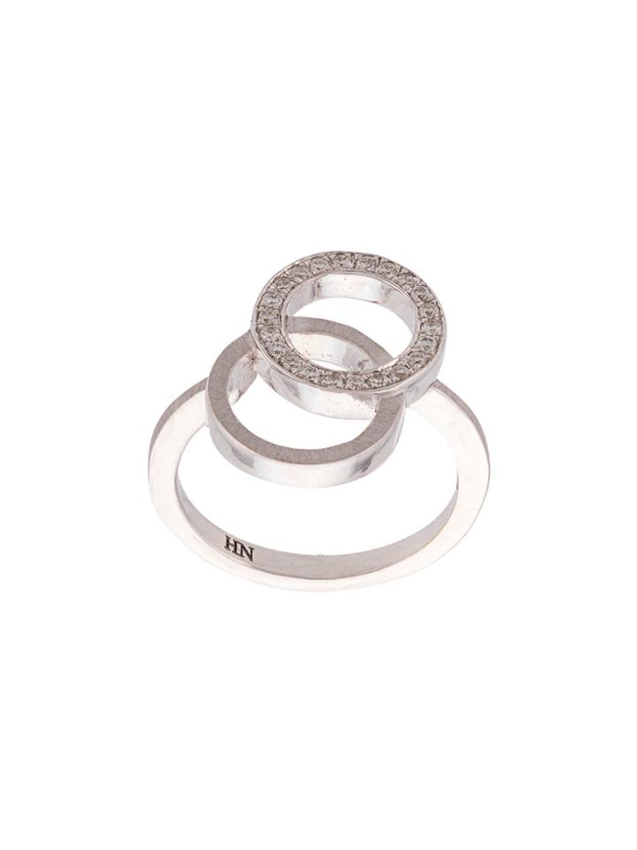 Hadar Nornberg Stud Detail Layered Ring - Grey