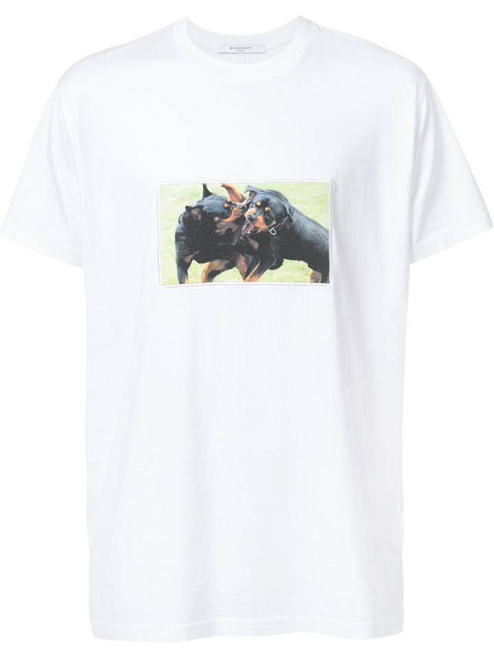 Givenchy Columbian-fit Rottweiler Print T-shirt, Men's, Size: Large, White, Cotton