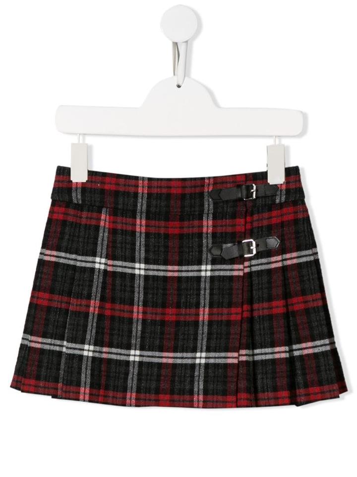 Bonpoint Check Print Mini Skirt - Red