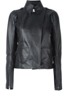 Maison Margiela Stylised Biker Jacket, Women's, Size: 40, Black, Leather/viscose/cotton