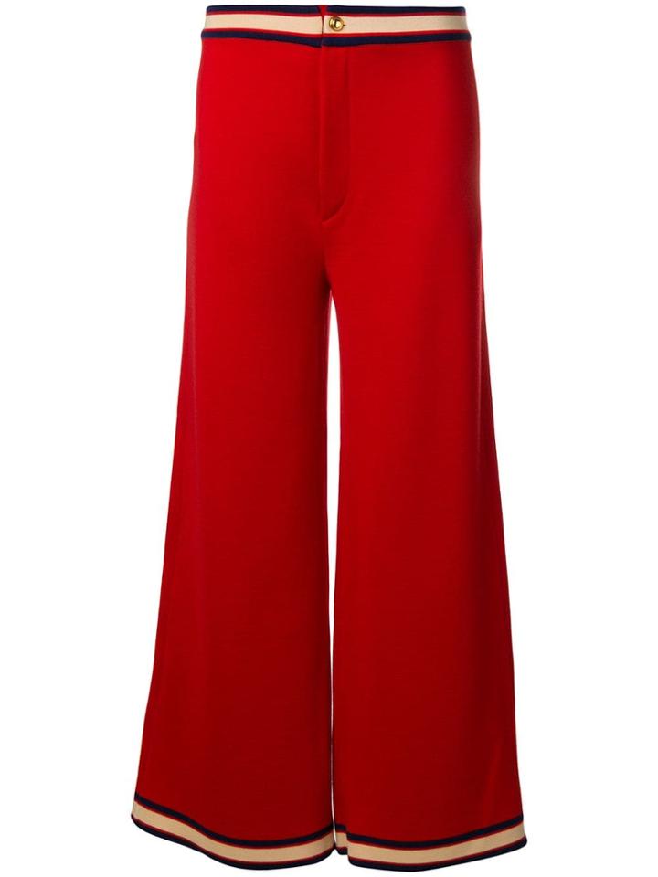 Gucci Stripe Trim Trousers - Red