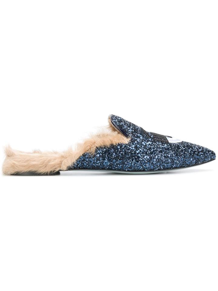 Chiara Ferragni Flirting Slip-on Mules - Blue