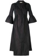 Mantu - Ruffled Sleeves Shirt Dress - Women - Polyester - 44, Brown, Polyester