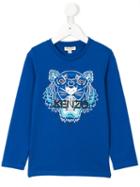 Kenzo Kids - Tiger Print T-shirt - Kids - Cotton - 8 Yrs, Blue