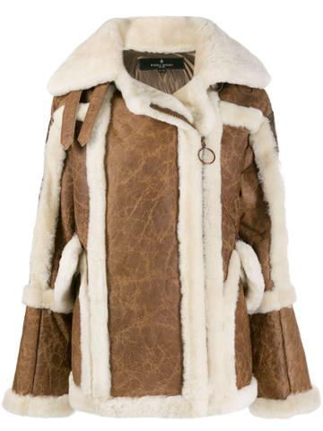 Nicole Benisti Textured Shearling Coat - Brown