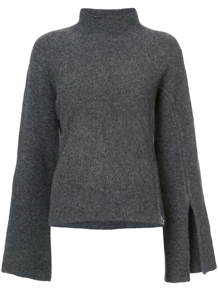 Derek Lam 10 Crosby Flared Sleeve Turtleneck Jumper - Grey