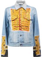 Faith Connexion Glittery Print Denim Jacket, Women's, Size: Medium, Cotton