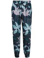 Tory Burch Floral Print Trousers - Blue