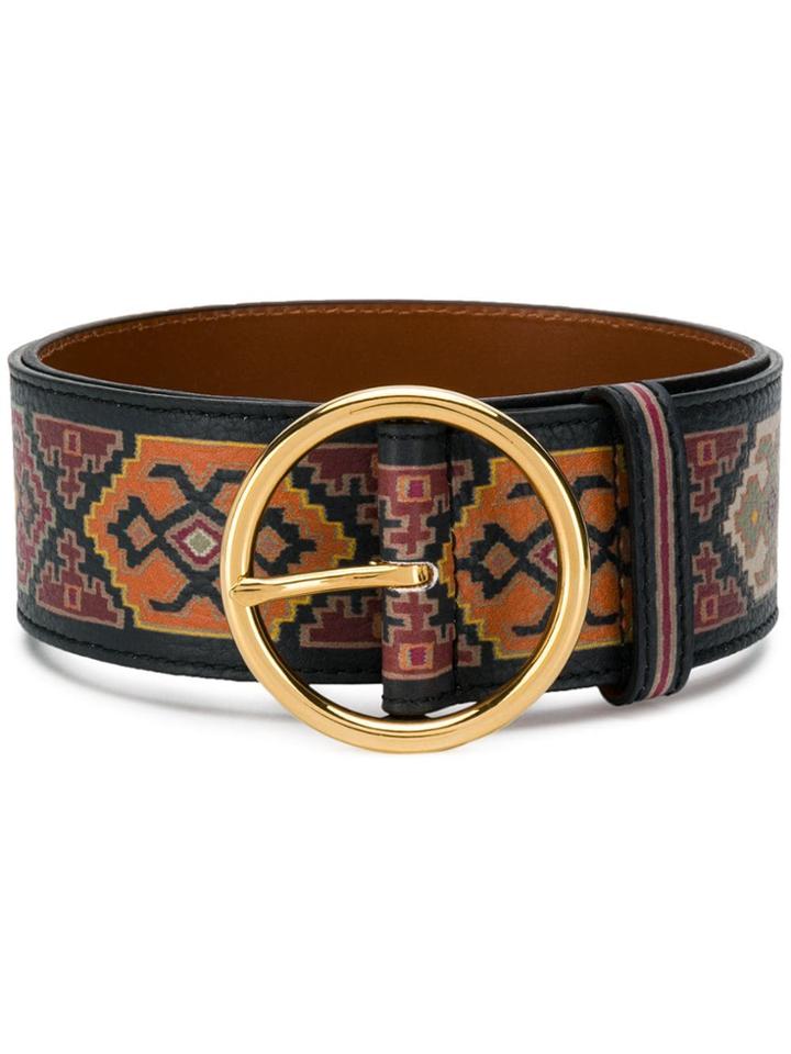 Etro Geometric Print Belt - Brown