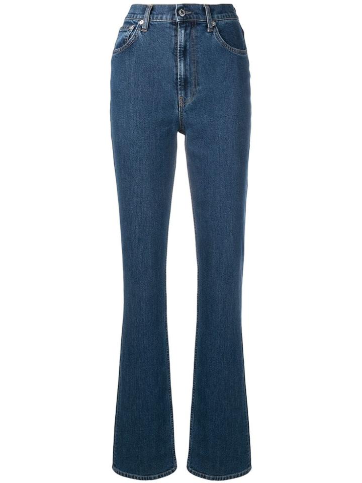 Helmut Lang Femme High Waisted Bootcut Jeans - Blue