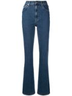 Helmut Lang Femme High Waisted Bootcut Jeans - Blue