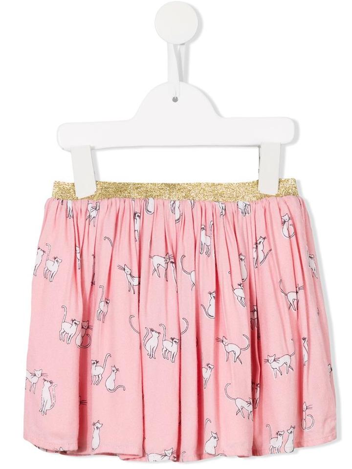 Simple Kids Cat Print Pleated Skirt, Toddler Girl's, Size: 4 Yrs, Pink/purple