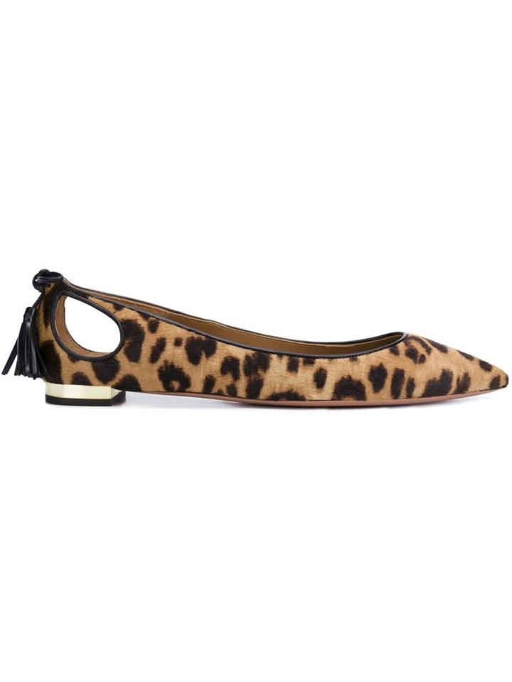 Aquazzura Leopard Print Ballerinas