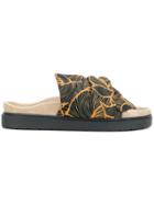 Inuiki Printed Knot Sandals - Green