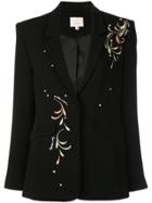 Cinq A Sept Estelle Embroidered Blazer - Black
