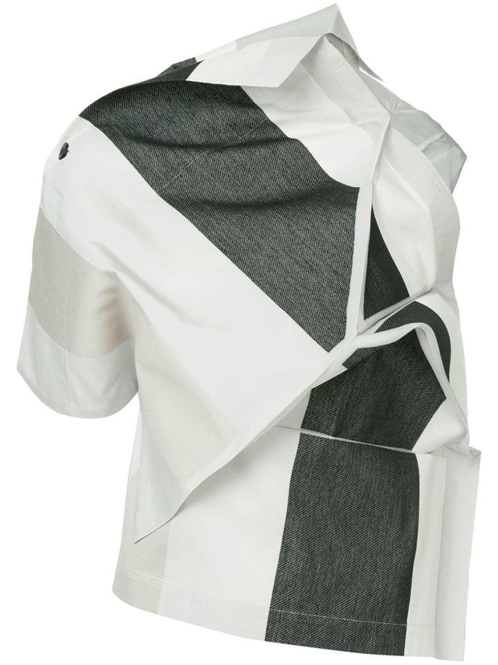 132 5. Issey Miyake Panelled Asymmetric Top - White