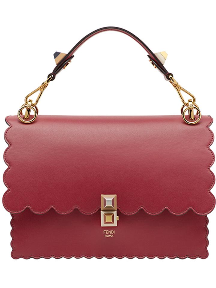 Fendi Kan I Scalloped Handbag - Red