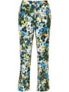 Erdem Floral Print Cropped Trousers - Blue