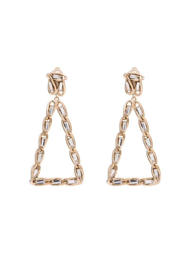 Rosantica Gold Tone Crystal-embellished Triangle Earrings