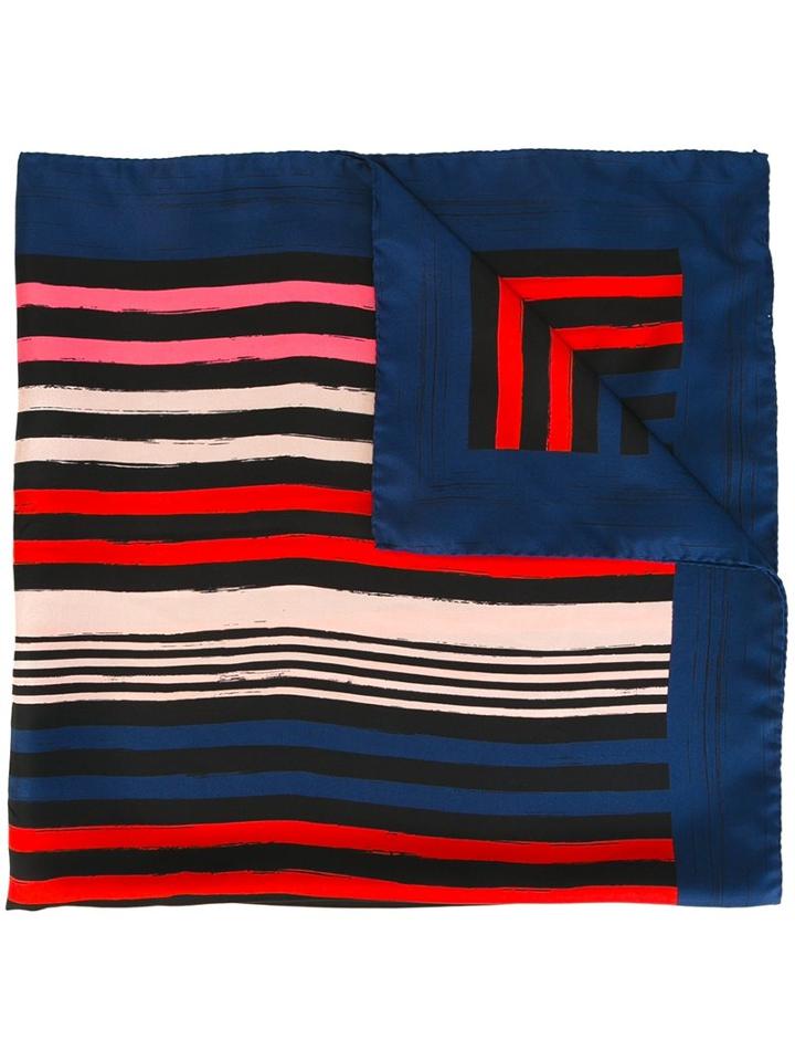 Sonia Rykiel Striped Scarf, Women's, Blue, Silk