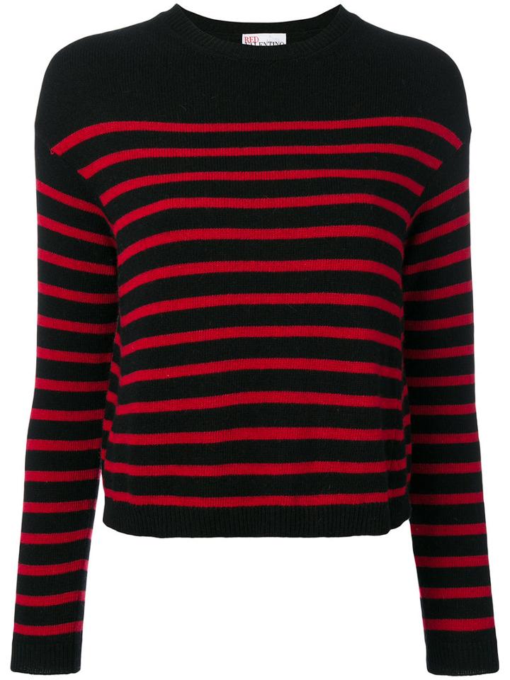 Red Valentino - Striped Knitted Top - Women - Polyamide/viscose/angora/wool - L, Black, Polyamide/viscose/angora/wool